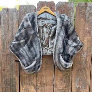 Elegant Gray Fur Wrap